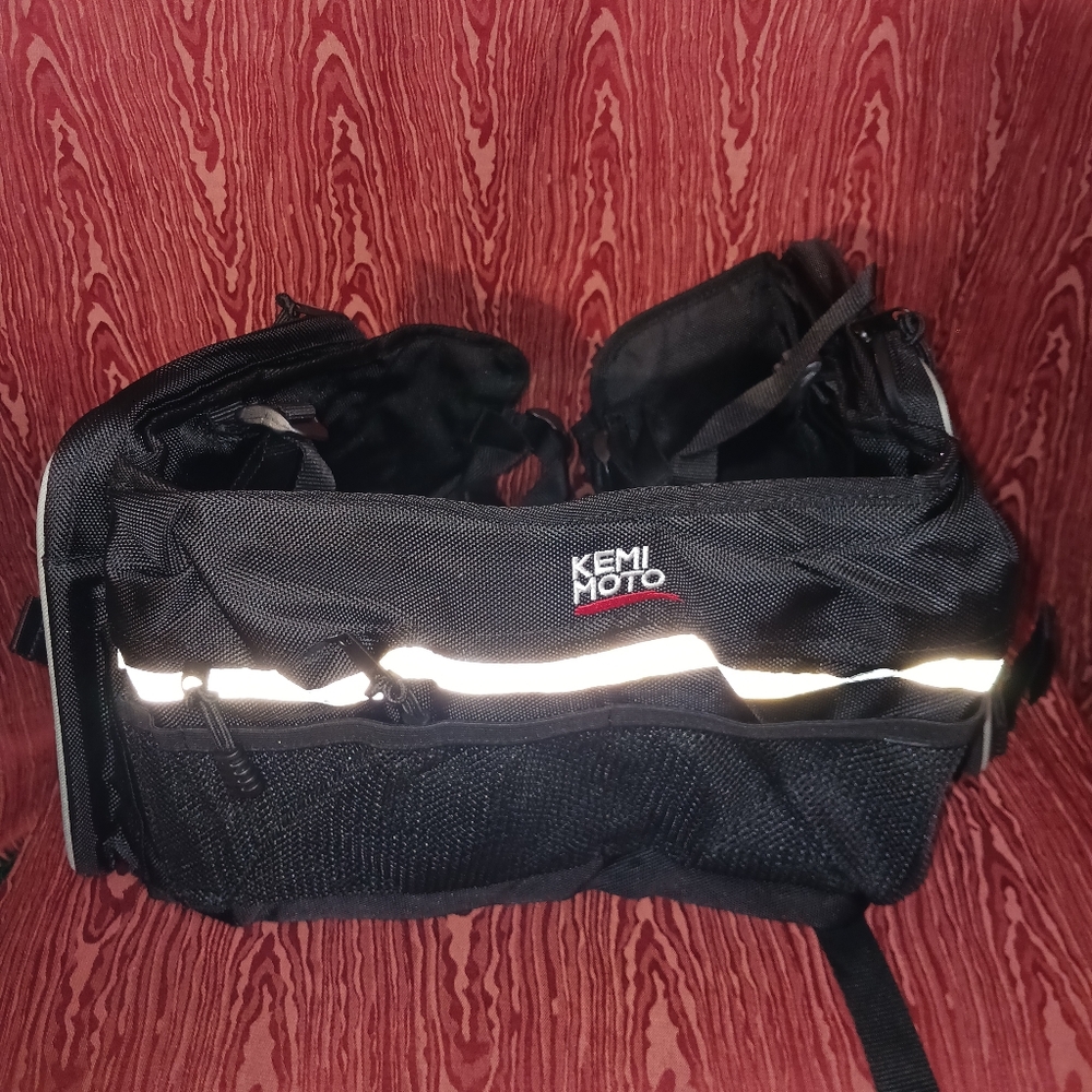 KEMI MOTO ATV Bag Black/White Striped Top Tank Bag